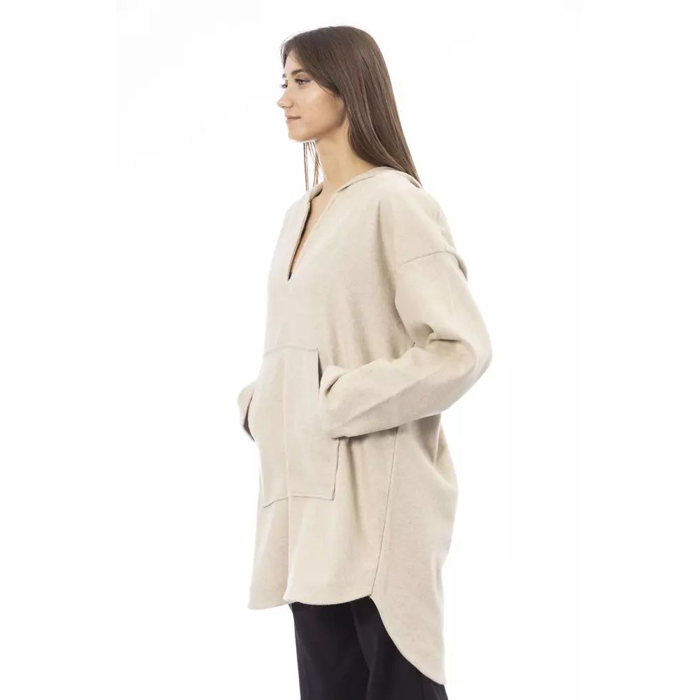 Beige Wool Hoodie