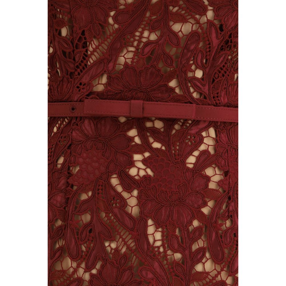 Bordeaux Polyester Cocktail Dress
