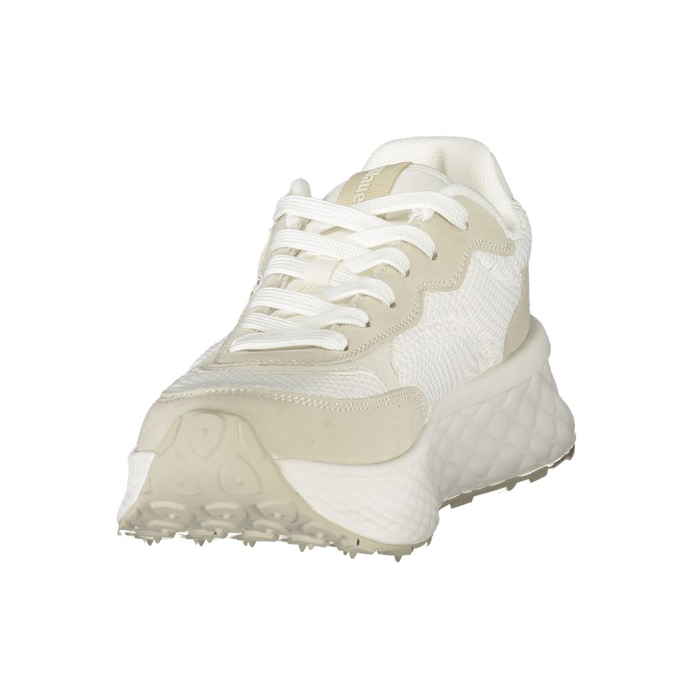 White Polyurethane Women Sneaker
