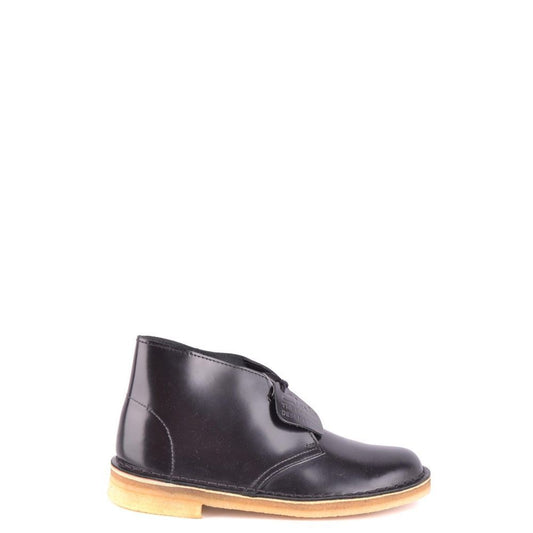 Black Leather Lace-Up Boots