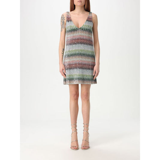 Bicolor Viscose Cocktail Dress