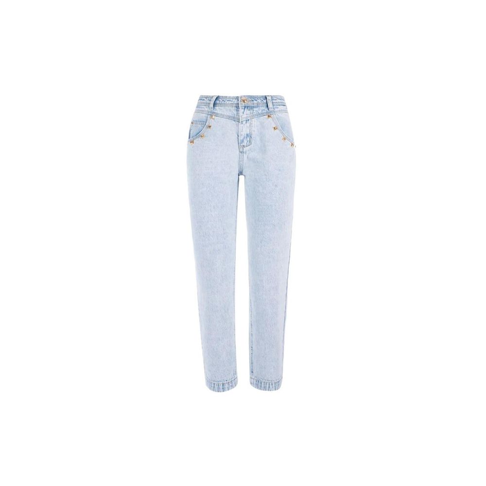 Blue Cotton Boyfriend Jeans