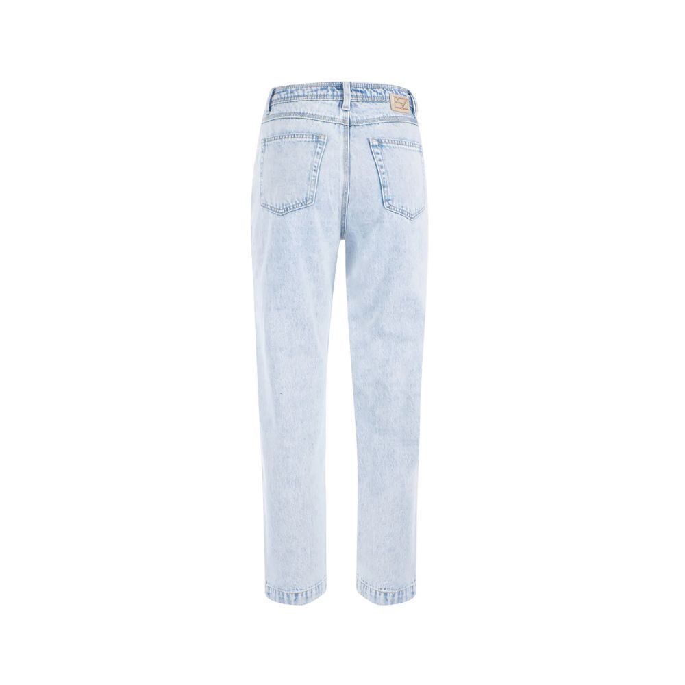 Blue Cotton Boyfriend Jeans