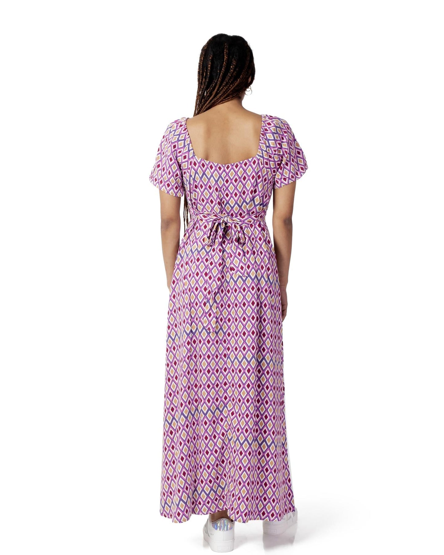 Purple Viscose Casual Dress