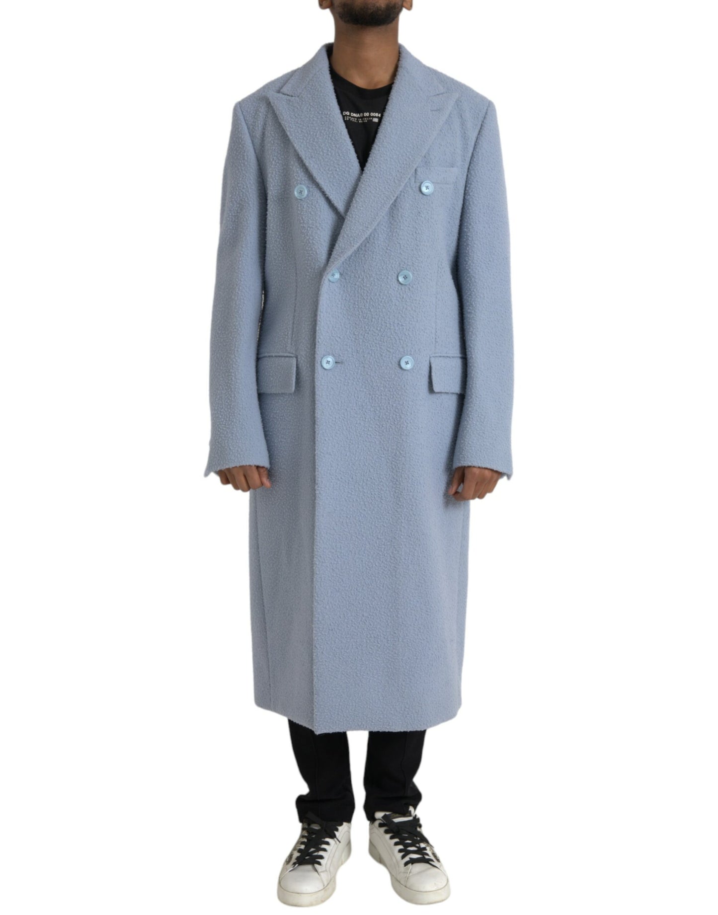 Blue Cashmere Trench Coat