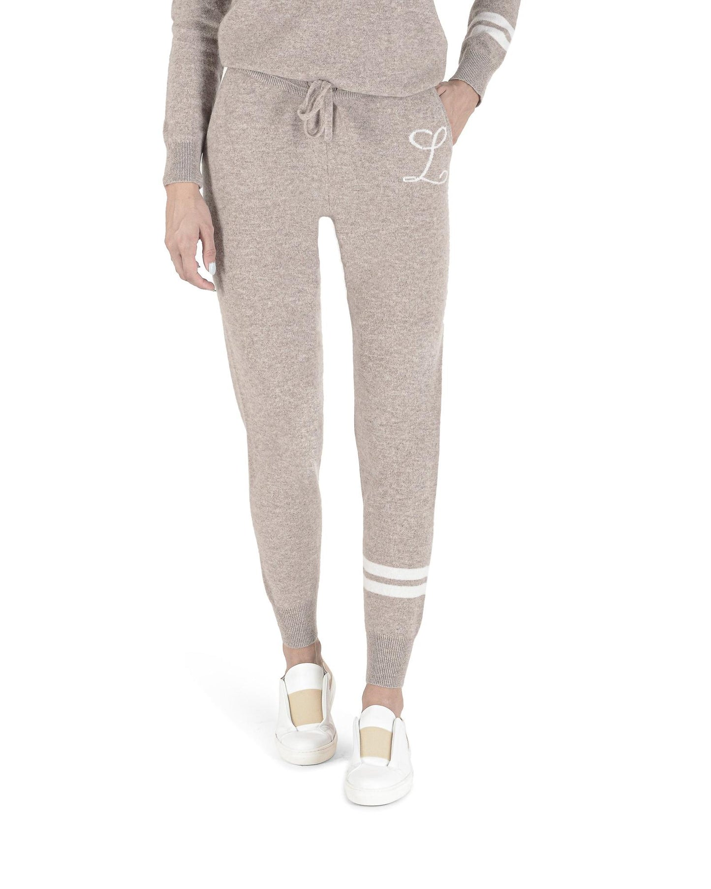 Beige Cashmere Casual Pants