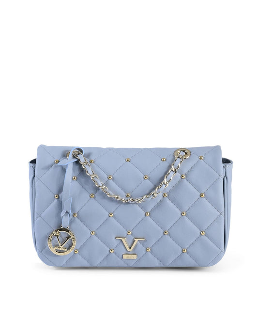 Blue Leather Shoulder Bag