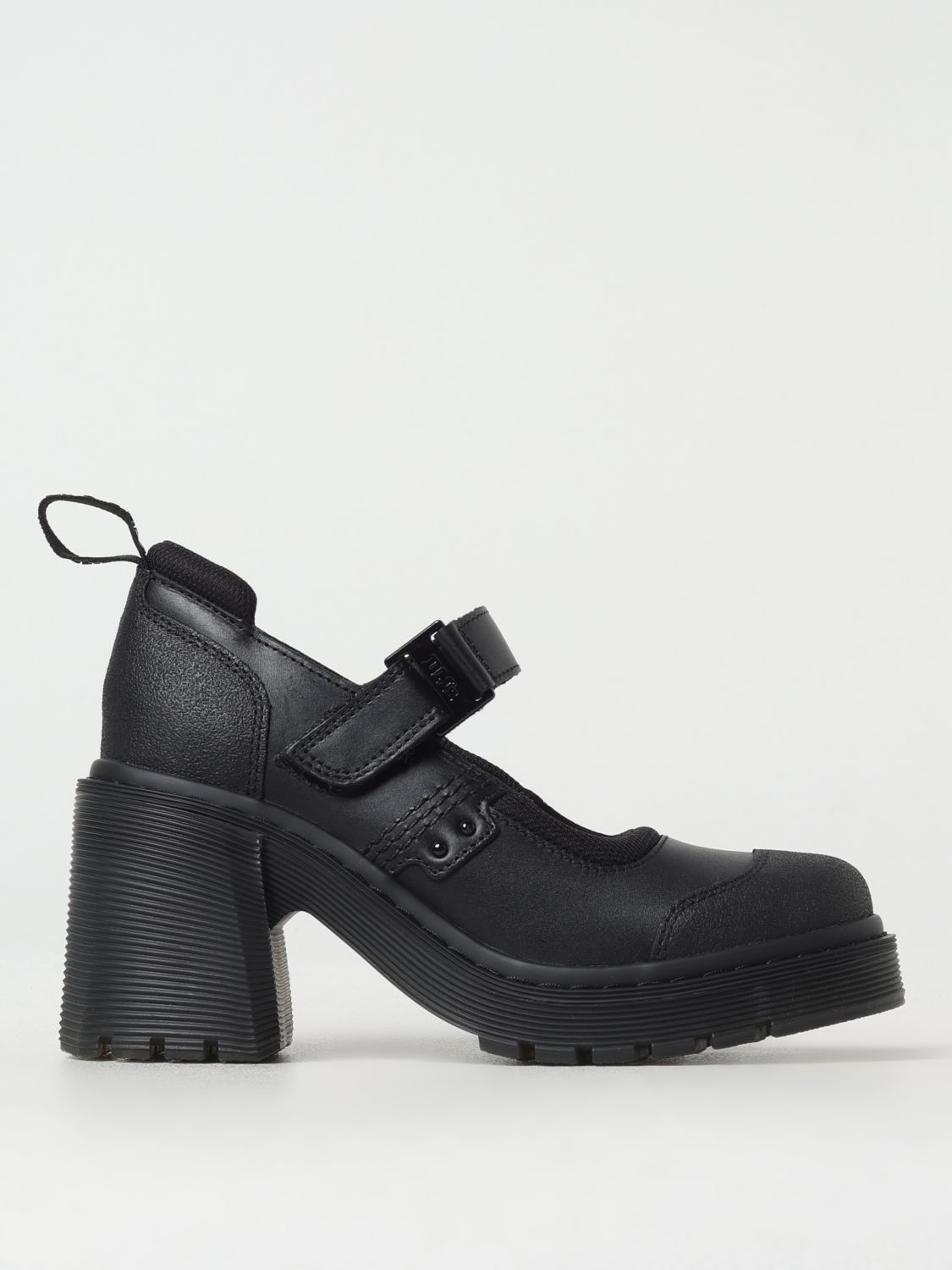 Black Leather Platform Pumps