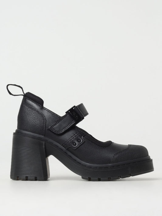 Black Leather Platform Pumps