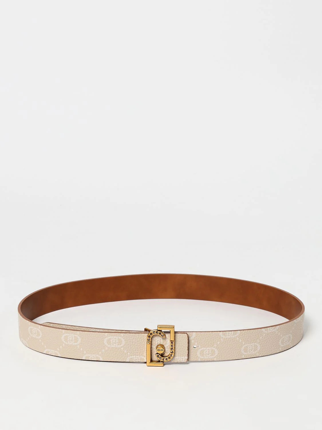 Beige Leather Regular Belt