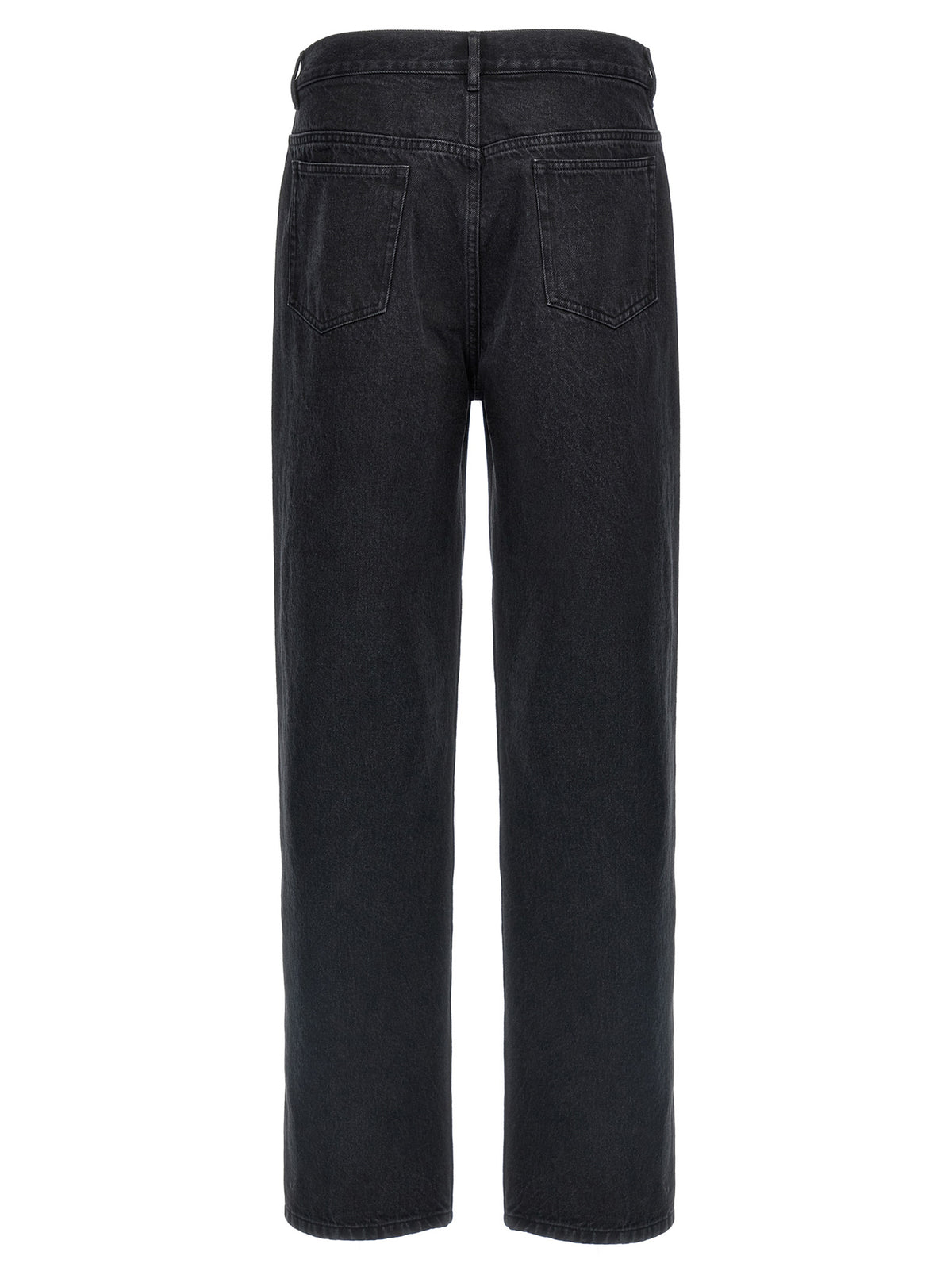 Black Cotton Straight-Leg Jeans