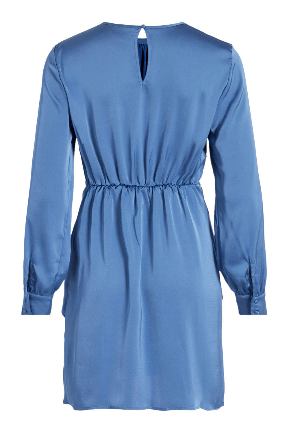 Blue Polyester Short Dress