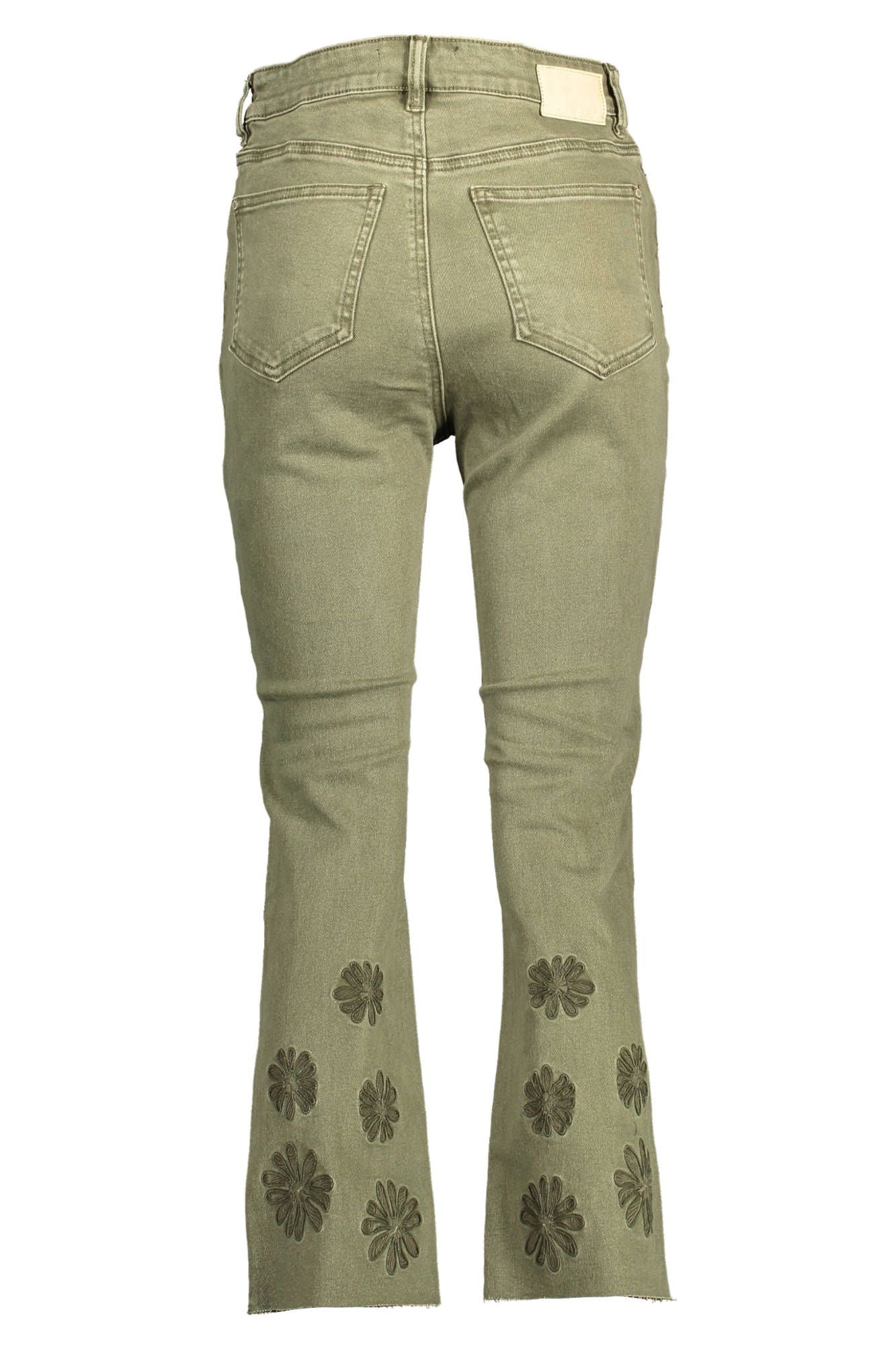 Green Cotton Jeans & Pants