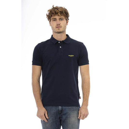 Blue Cotton Polo Shirt