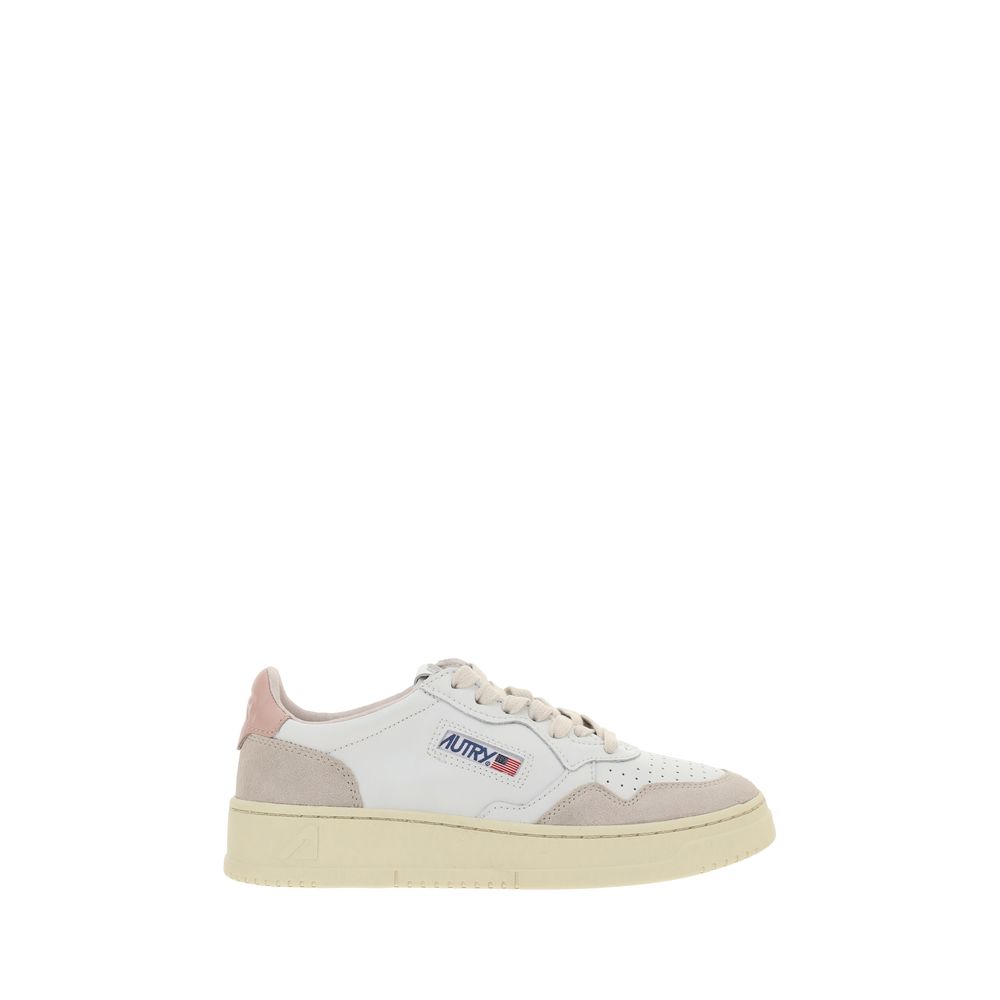 White Leather Low Top Sneakers