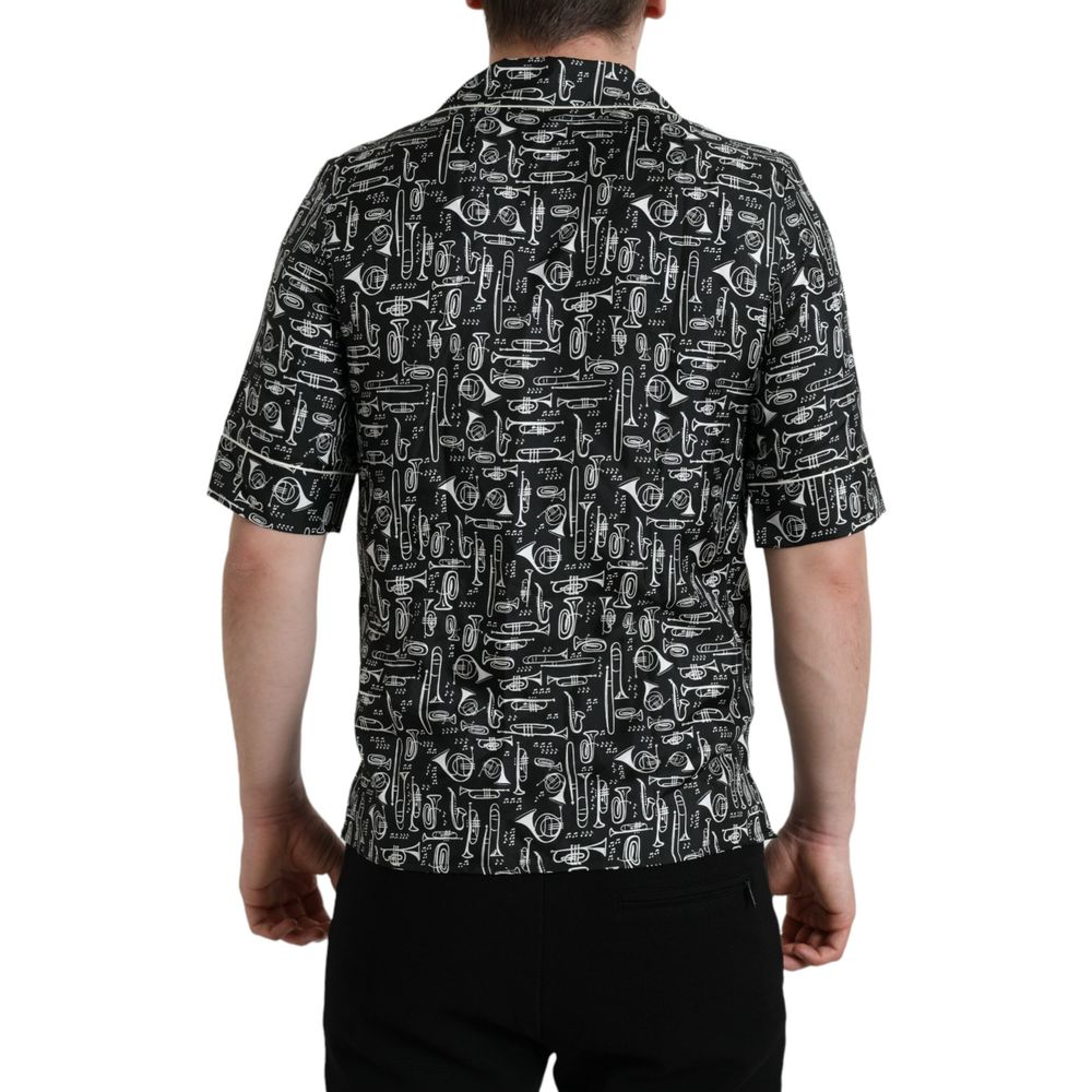 Black Silk Shortsleeve Shirt