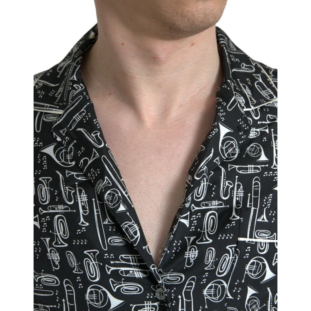 Black Silk Shortsleeve Shirt