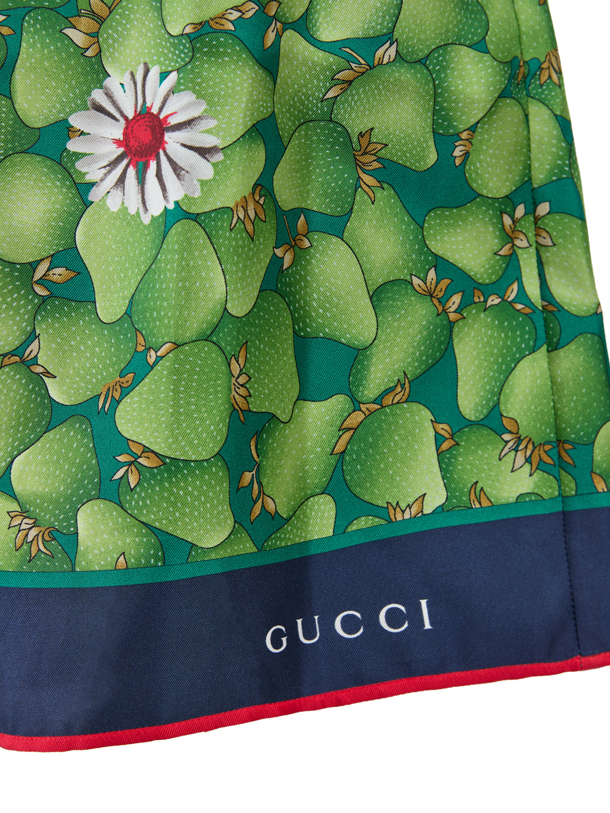 Green Flower Printed Silk Shorts