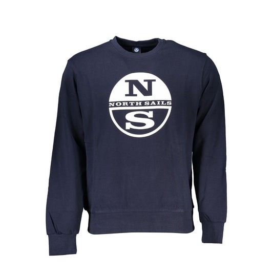 Blue Cotton Men Sweater