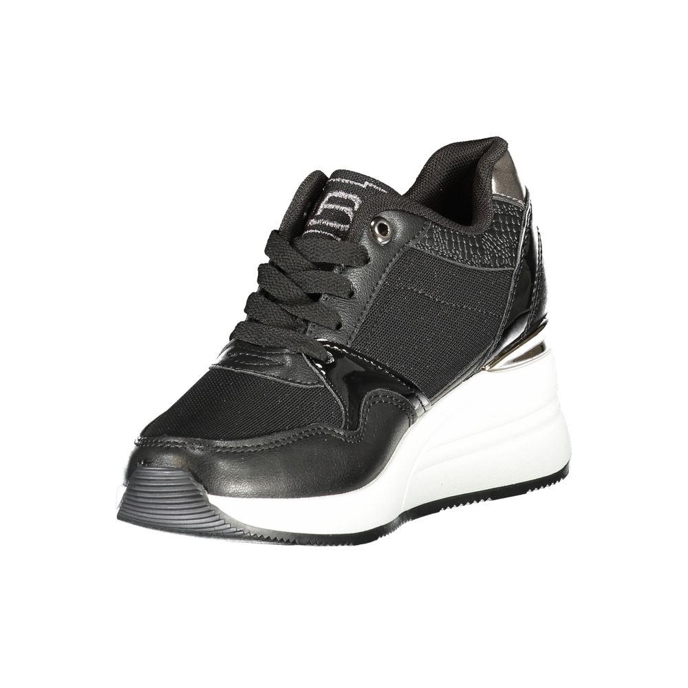 Black Polyester Sneaker