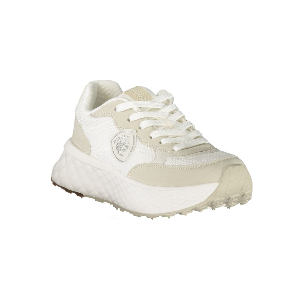 White Polyurethane Women Sneaker