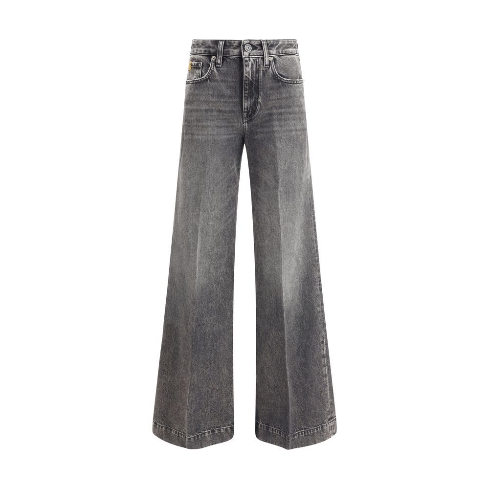 Gray Cotton Relaxed Fit Jeans