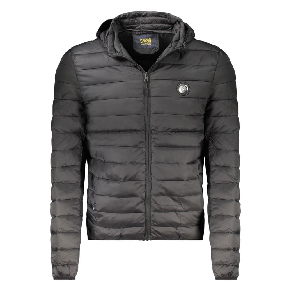 Black Polyester Men's Light Jacket